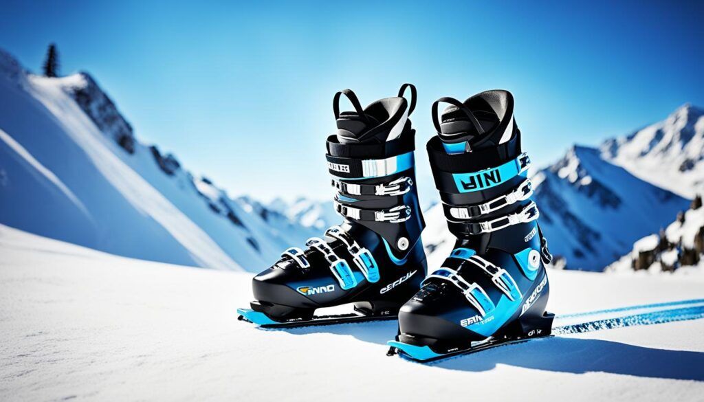 Ski bindings and boots image