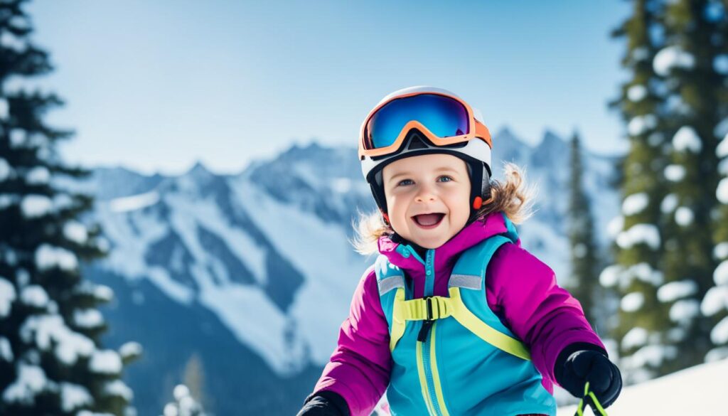 Toddler skiing