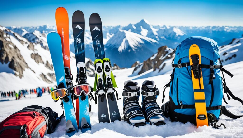 ski and snowboarding gear