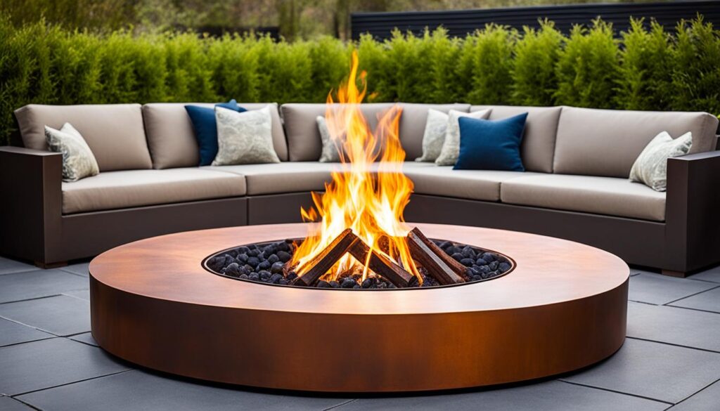 Corten steel fire pit